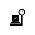 packing box on scales icon. Element of logistic for mobile concept and web apps. Icon for website design and development, app deve