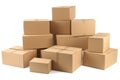 packing boxes isolated on white background. Generated by AI Royalty Free Stock Photo