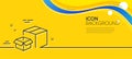 Packing boxes line icon. Delivery parcel sign. Cargo box. Minimal line yellow banner. Vector