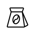 Packing coffee icon vector. Isolated contour symbol illustration