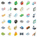 Packing icons set, isometric style