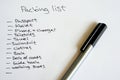 Packing list for holiday, vacation, travel - thing Royalty Free Stock Photo