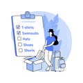 Packing list isolated cartoon vector illustrations