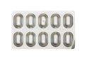 Packing oval pills, tablets Royalty Free Stock Photo
