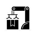 Packing robot black glyph icon