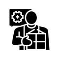 packing services facilitator glyph icon vector illustration