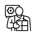 packing services facilitator line icon vector illustration