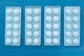 Packings of white pills of medicines Royalty Free Stock Photo