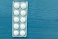 Packings of white pills of medicines Royalty Free Stock Photo