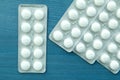 Packings of white pills of medicines Royalty Free Stock Photo