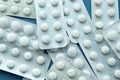Packings of white pills of medicines Royalty Free Stock Photo