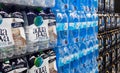 Packs of bottled mineral spring water sold at israeli supermarket