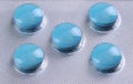 Packs of pills blue color