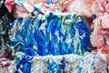 Packs and Stocks of Wrapped Scrap Plastic Dedicated for Eco Recycling in front of a Recycling Factory Royalty Free Stock Photo