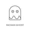 Pacman ghost linear icon. Modern outline Pacman ghost logo conce