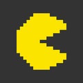 Pacman pixel. Classic video game character. Royalty Free Stock Photo