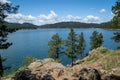 Pactola Lake and reservoir in the Black Hills of South Dakota in the summer Royalty Free Stock Photo