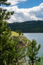 Pactola Lake and reservoir in the Black Hills of South Dakota in the summer