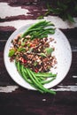 Pad Ka Prao, Stir Fried Minced Pork with Long Bean and Thai basil, Thai Food