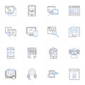 Pad line icons collection. Note-taking, Versatile, Compact, Portable, Digital, Writing, Productivity vector and linear