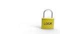 pad lock HD 4k golden yellow metal padlock with word \