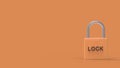 pad lock orange padlock with word \