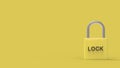 pad lock yellow padlock with word \