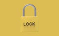 pad lock yellow padlock with word \