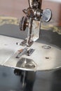 Pad of the old Singer sewing machine close-up Royalty Free Stock Photo