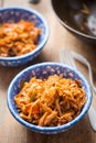 Pad thai chicken with vegetables and nuts Royalty Free Stock Photo