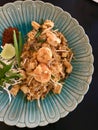 Pad Thai Goong Sod Fried Rice Sticks with Shrimp Royalty Free Stock Photo