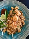 Pad Thai Goong Sod Fried Rice Sticks with Shrimp Royalty Free Stock Photo