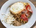 Pad Thai Noodles with Eggs and Pork Royalty Free Stock Photo