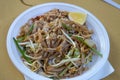 Pad thai noodles plate, thai food, Asian cousine.