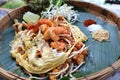 pad thai original style thai food with shrimp egg bean sprout Royalty Free Stock Photo