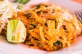 Pad thai shrimp is noodle food Thai Style Royalty Free Stock Photo