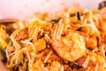 Pad thai shrimp is noodle food Thai Style Royalty Free Stock Photo