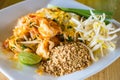 Pad thai shrimp is noodle food Thai Style Royalty Free Stock Photo