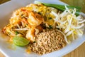 Pad thai shrimp is noodle food Thai Style Royalty Free Stock Photo