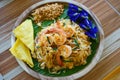 Pad thai shrimp is noodle food Thai Style Royalty Free Stock Photo