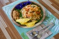 Pad thai shrimp is noodle food Thai Style Royalty Free Stock Photo