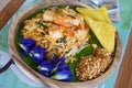 Pad thai shrimp is noodle food Thai Style Royalty Free Stock Photo