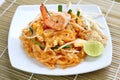 Pad thai shrimp. Royalty Free Stock Photo
