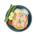 Pad Thai or Stir Fried Noodles with Shrimps