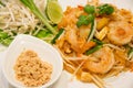 Pad Thai Stir-Fried Rice Noodle with Shrimp Royalty Free Stock Photo