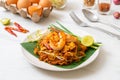 Pad Thai - stir-fried rice noodles Royalty Free Stock Photo