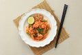 Pad Thai, Stir Fried Rice Noodles with Shrimp Royalty Free Stock Photo