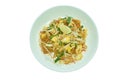 Pad Thai stir fried rice noodles with tofu and egg couple bean sprout on plate Royalty Free Stock Photo