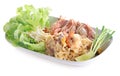 Pad thai ; Thai food isolated on white background Royalty Free Stock Photo