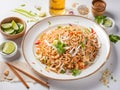 Pad Thai, Thai food with vegetables Royalty Free Stock Photo